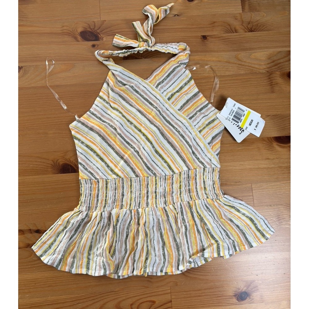 Speechless Kids Smocked Elastic Waist Halter Top Size M